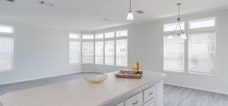 Kitchen opens to large living space