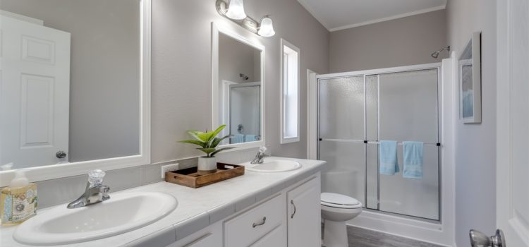 Master bath with dual vanities