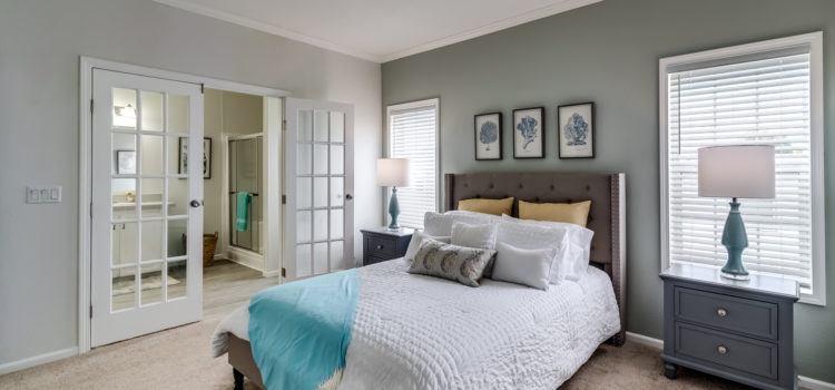 Master bedroom with french doors