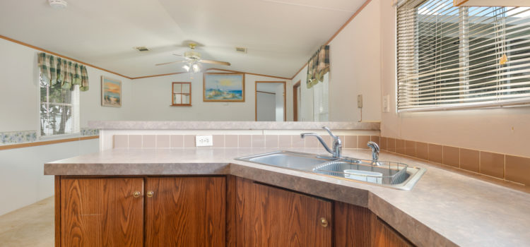 Kitchen opens to living room