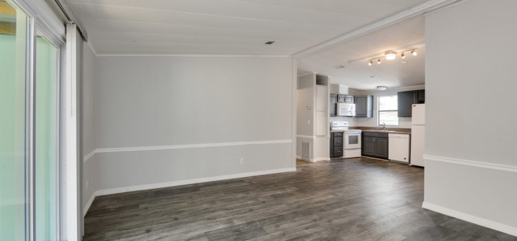Living room opens to kitchen