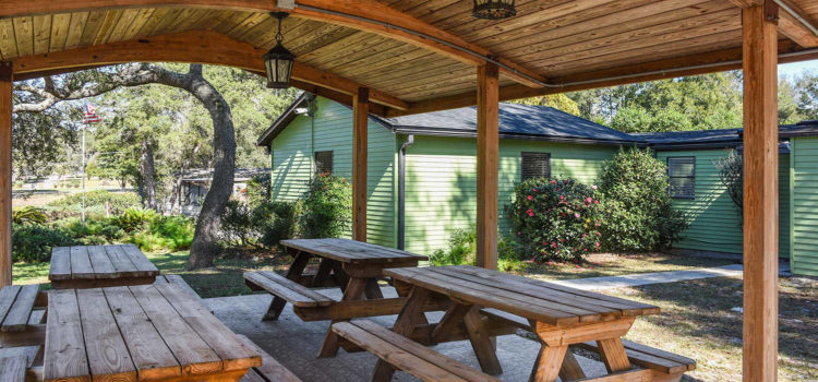 Enjoy an outdoor picnic with friends in our covered pavilion